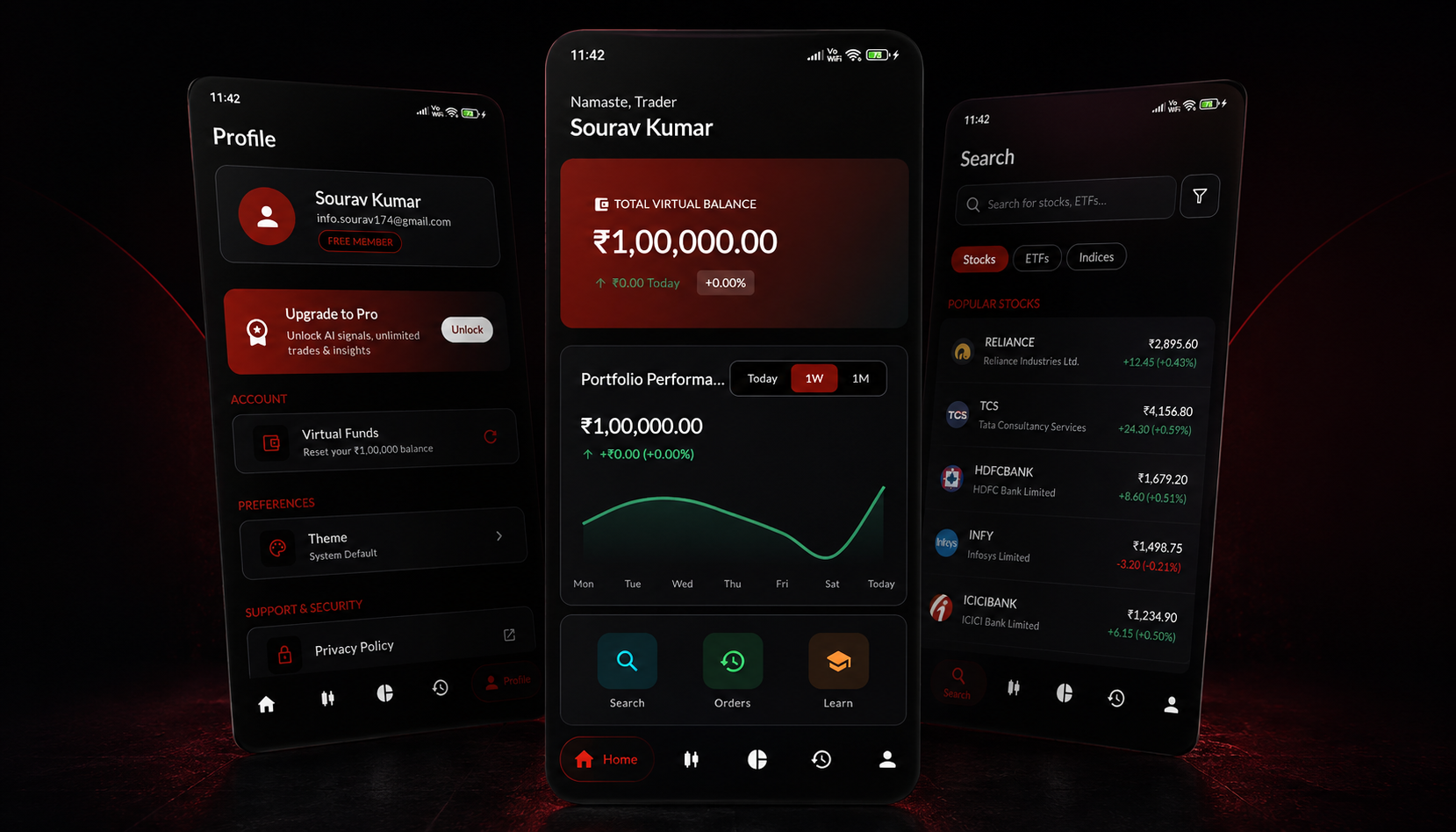 PaperTrade interface